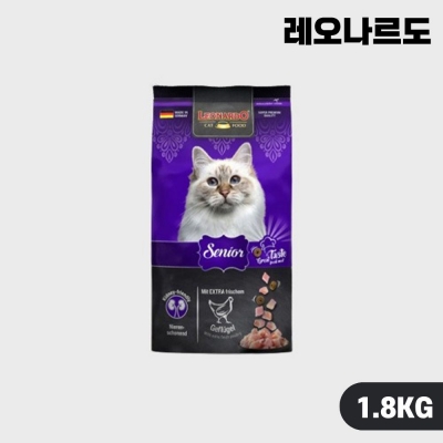 [안심사료] 레오나르도 캣 고양이 사료 시니어 1.8kg