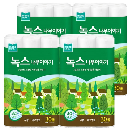 모나리자 녹스 나무이야기 3겹데코 27m 30롤 x 4팩 (120롤)  