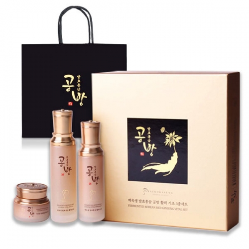 [백옥생] 발효홍삼 공방 활력 기초 3종 화장품 세트  