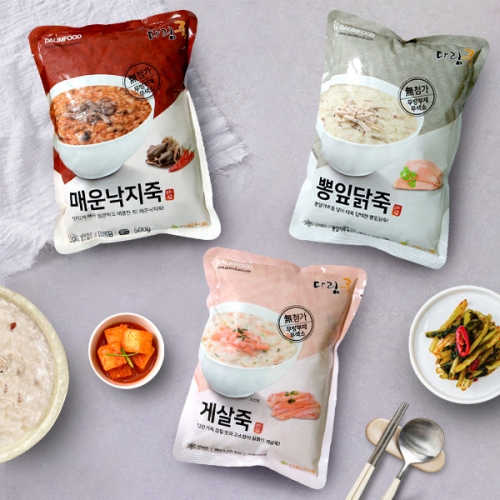 [다림푸드] 게살죽 500g+뽕입닭죽 500g+매운낙지죽 500g
