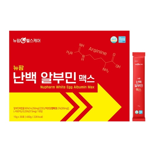 뉴팜 난백 알부민 맥스 15g x 30포 x 2박스 (총60포, 쇼핑백포함)  