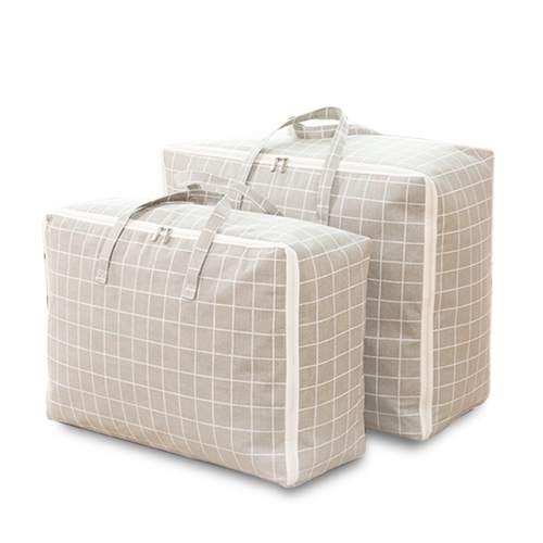 가방형 이불정리함 의류정리함 체크 그레이 초특대형  